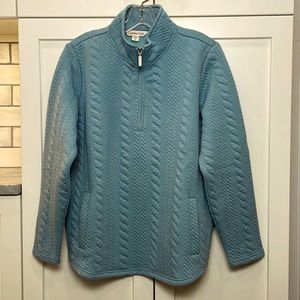 Coldwater Creek cable knit quarter zip